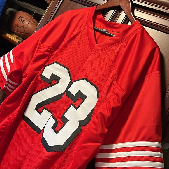 Brand New Custom Design Throwback NFL SF 49er Christian McCaffrey #23 Red Jersey - Picture 7 of 8